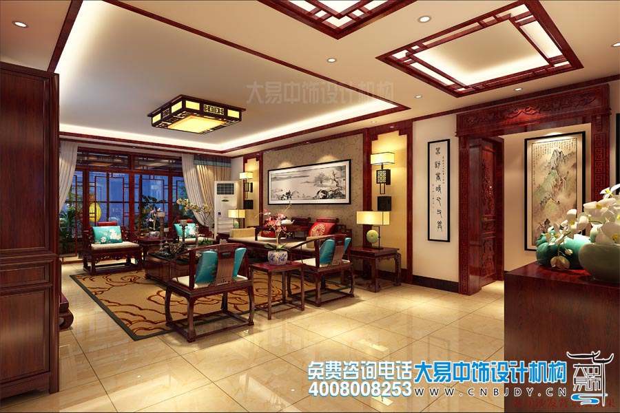 客廳中式設計裝修效果圖