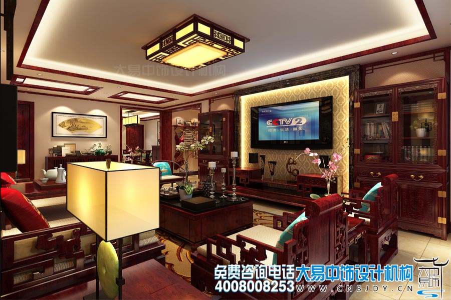 客廳中式設計裝修效果圖