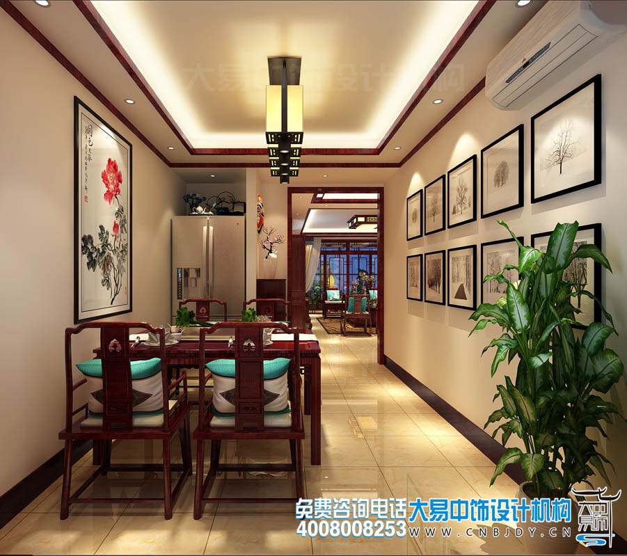 餐廳簡(jiǎn)約中式設計效果圖