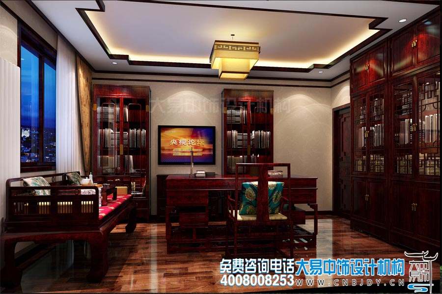 書(shū)房簡(jiǎn)約中式設計裝修效果圖