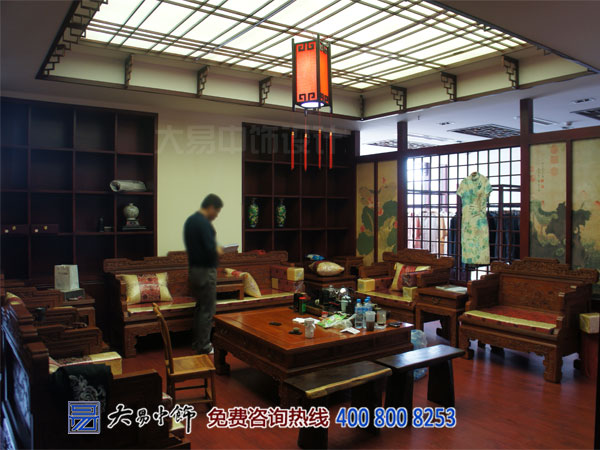 高端中式裝修竣工現場(chǎng) VIP服裝店中式設計案例